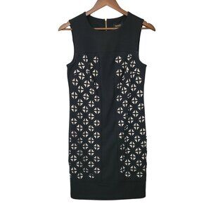 Laundry By Shelli Segal Sleeveless Geometric Cutout Sheath Dress Size 2 Black